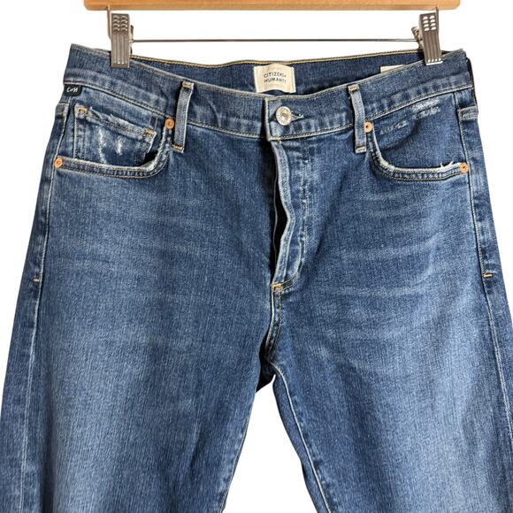 Citizens of Humanity Emerson Slim Fit Distressed Blue Denim Boyfriend Jeans 27 - Picture 3 of 14